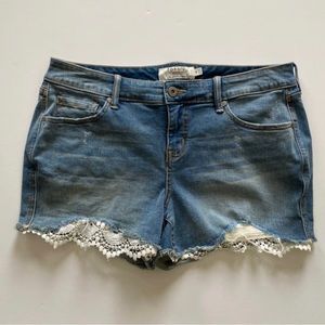 Sexy Cute Torrid Denim Shorts Lace 14 Plus